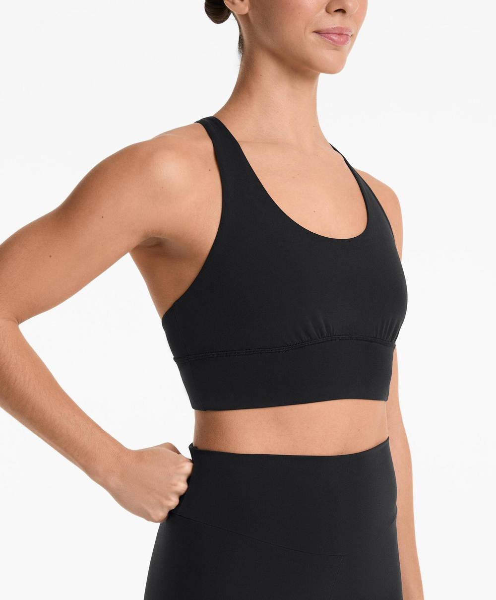 Oysho Спортивный бюстгальтер с бретелями на спине, черный