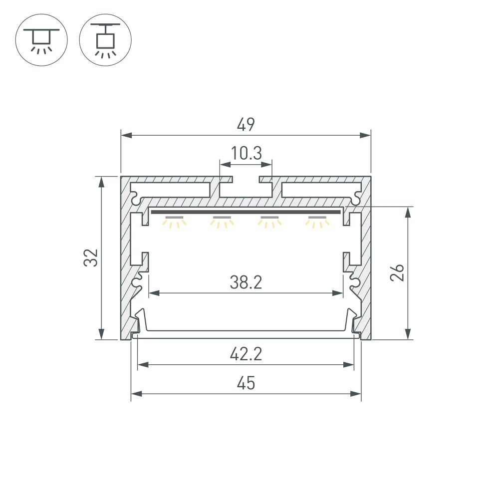 Профиль SL-LINE-4932-3000 ANOD (BY) (Arlight, Алюминий) 061368
