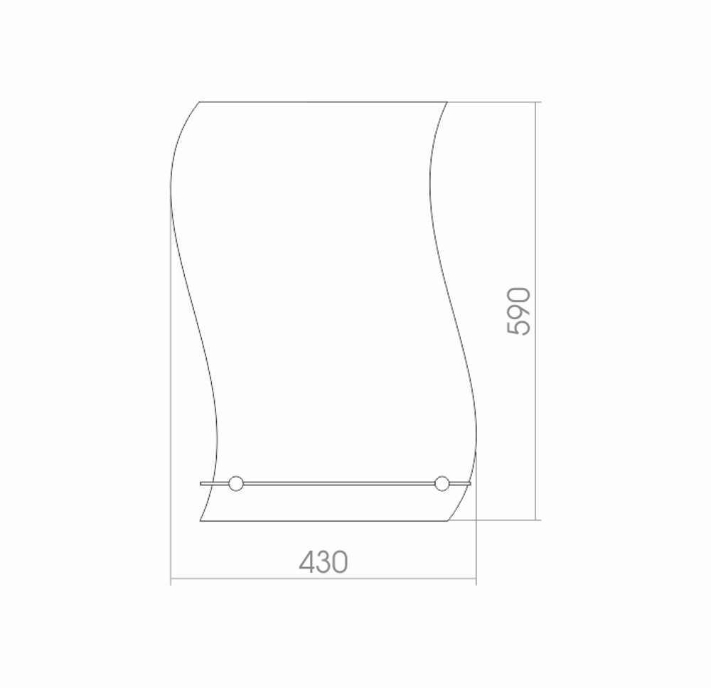 Зеркало MIXLINE "Волна" 430*590 (ШВ) с полкой