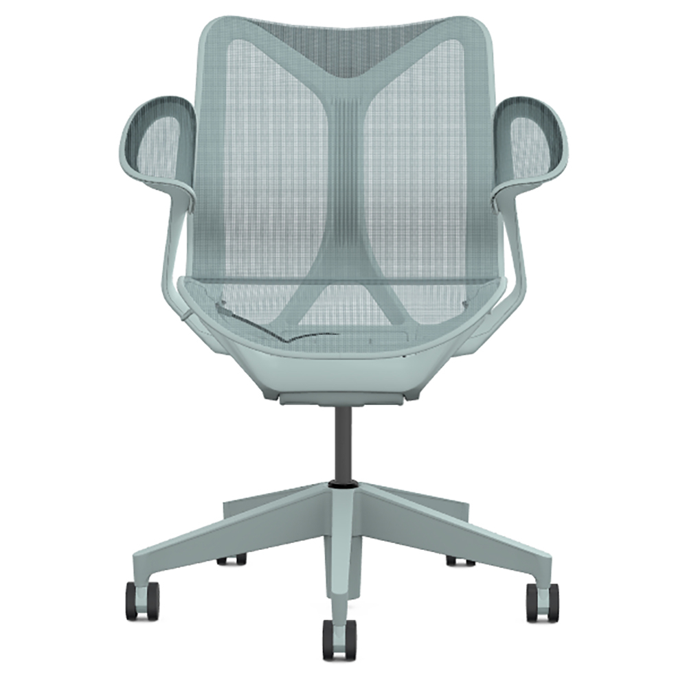 Кресло Herman Miller Cosm, низкая спинка, цвет Glacier, подлокотники «лепестки» (Leaf)