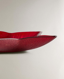 ZARA HOME НОВОГОДНЯЯ СТЕКЛЯННАЯ МИСКА «ЗВЕЗДА», КРАСНЫЙ