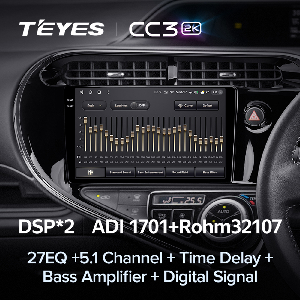 Teyes CC3 2K 9"для Toyota Prius C 2017+ (прав)