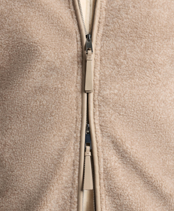 Oysho Длинная куртка из искусственной овчины, песочный меланж