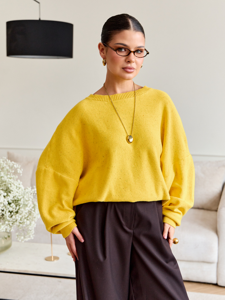 Свитер свободного силуэта из хлопка