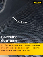 Коврики EVA для Лада Гранта (05.2011 - н.в.) - Комплект в салон - 3D С бортиками - Черный - Черный кант