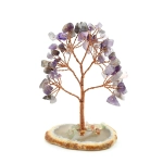 Дерево счастья на срезе агата с аметистом 60*35*90мм