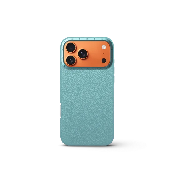 Чехол для iPhone 17 - Зернистая кожа - голубой