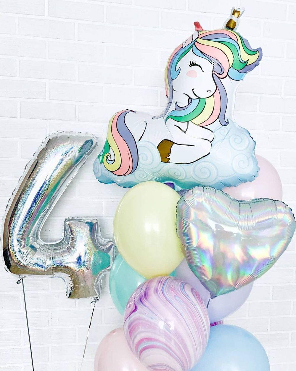 G Шар фигура Единорог Макаронс 39"/99 см (БГ-41)  Изображение3