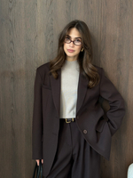 Жакет из вискозы однобортный коричневый