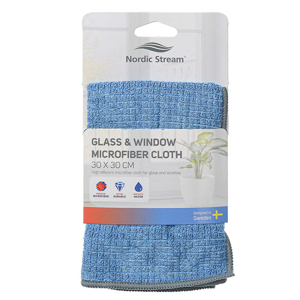 Тряпка для мытья стекол из микрофибры 30х30 см