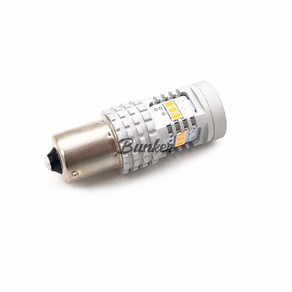 Светодиодная автомобильная LED лампа Sariti 1156-3020-14SMD (P21W),Оранжевый,Не полярная,12V