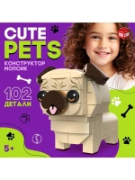 Конструктор Cute pets, Мопсик, 102 детали