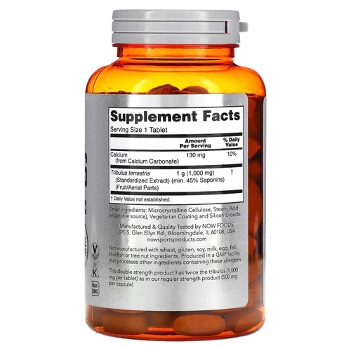 NOW Foods, Sports, якорцы, 1000 мг, 180 таблеток