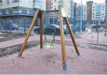 Качели деревянные с местом для 1 подвеса