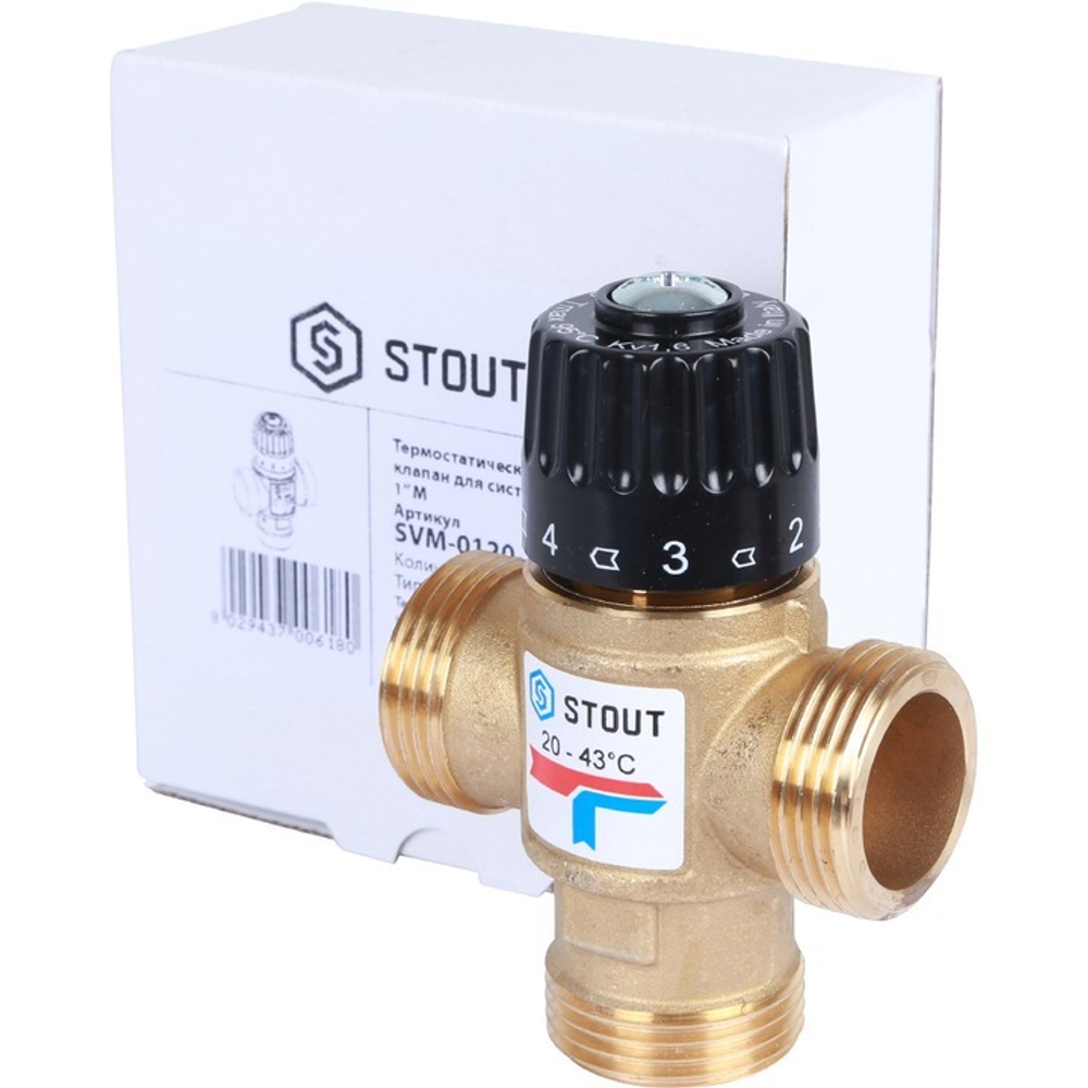 Термостатический клапан 1НР 20-43* KV1.6 STOUT