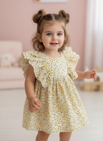 Платье из муслина для малышек «Цветочное», цвет желтый