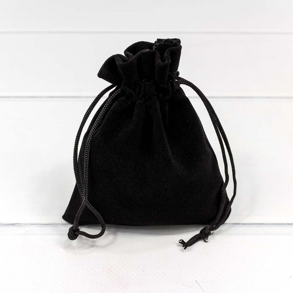 Мешочек 10х12см Бархат класс А (Черный)