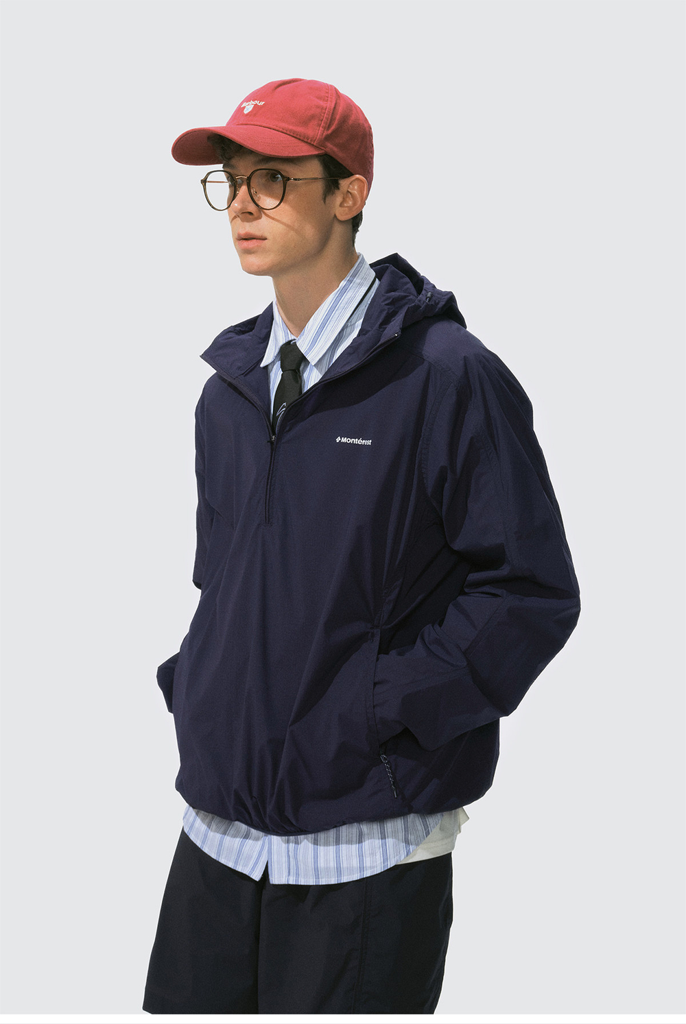 Куртка Nothomme Monterest Outdoor Packable Hooded Half-Zip Jacket with Reflective Logo Print