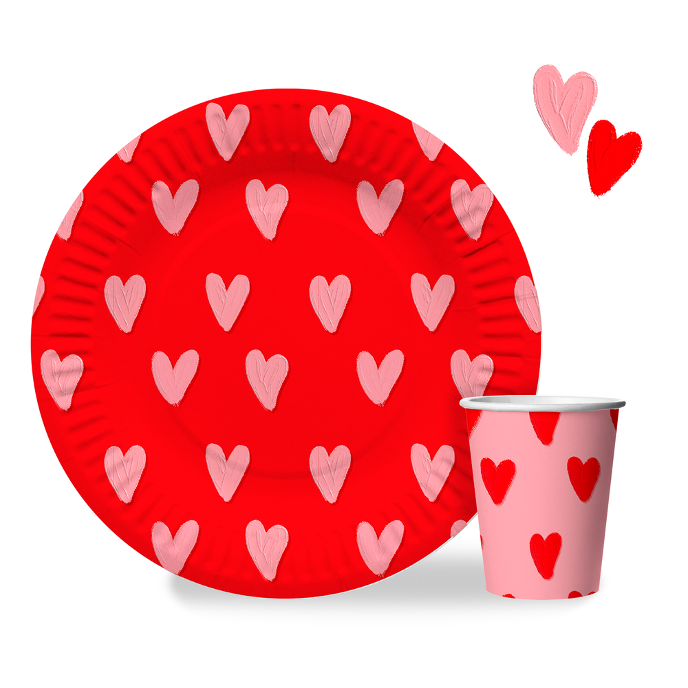 Тарелки бумажные «Сердечки», 18 см, 6 шт