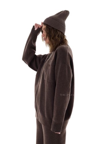 Трикотажный костюм с карманами шоколадного цвета