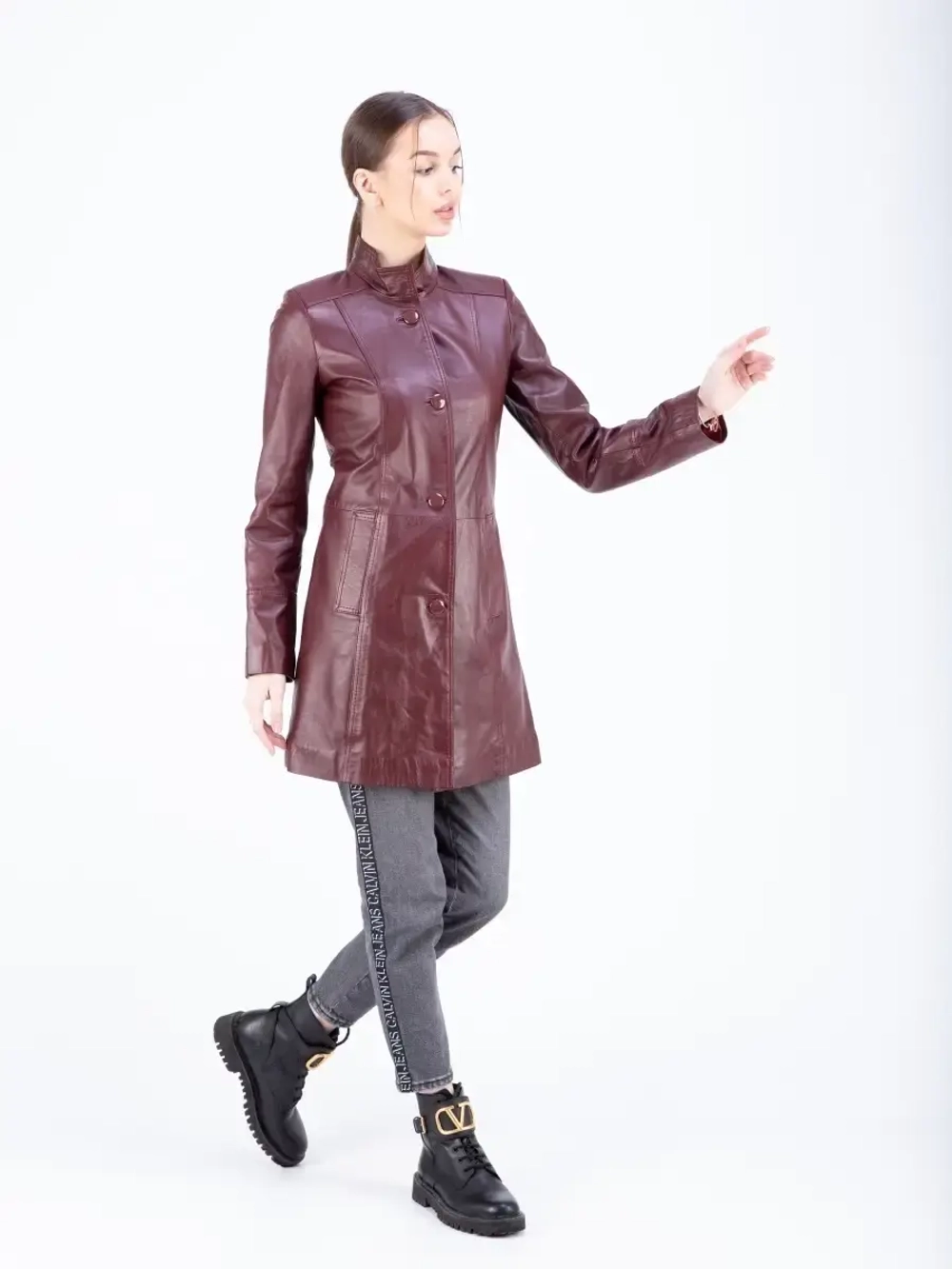 Плащ женский кожаный натуральный Турция