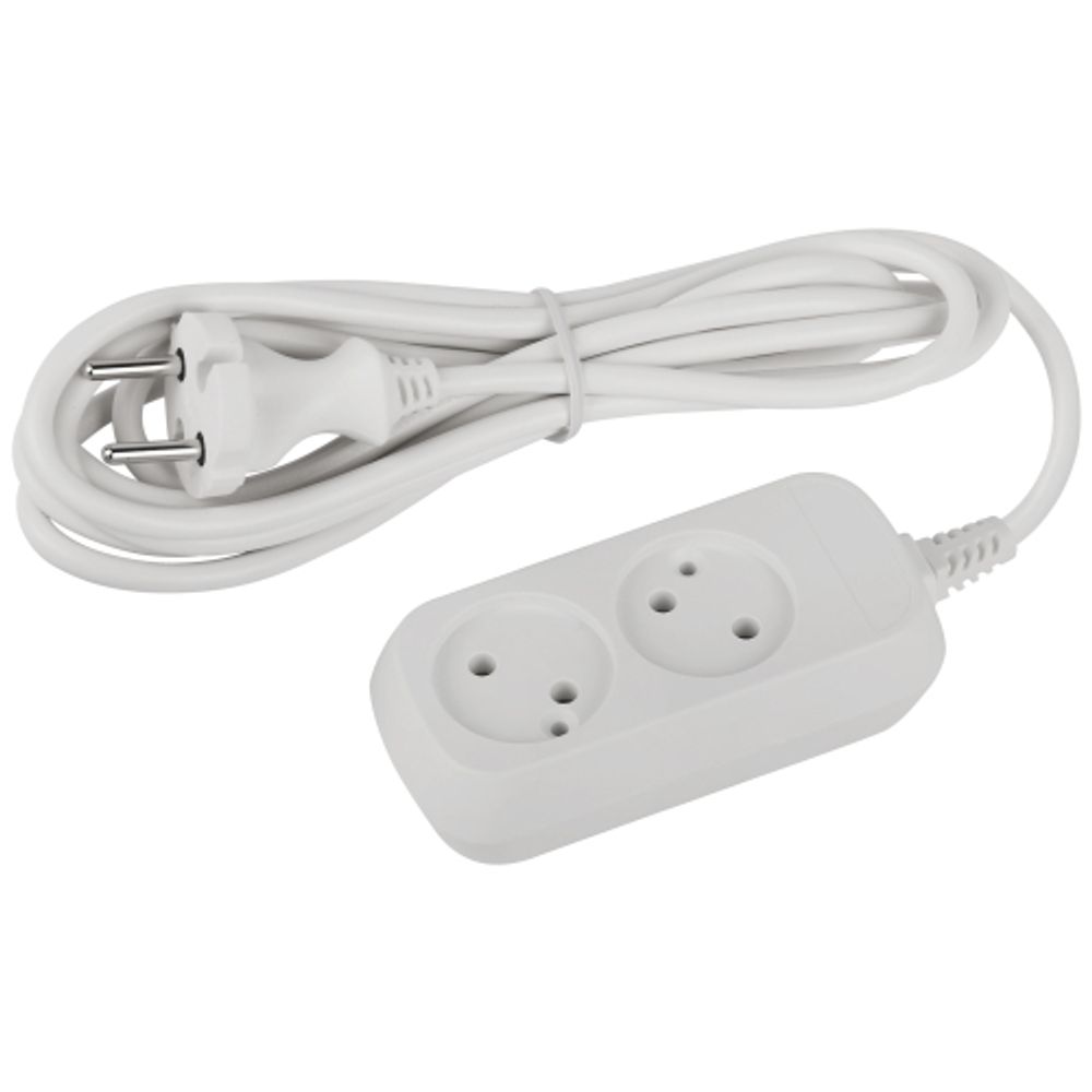 Удлинитель электрический ЭРА UDL-10-230 Greenline 2 розетки без заземления 3м ПВС 2x0.75мм2