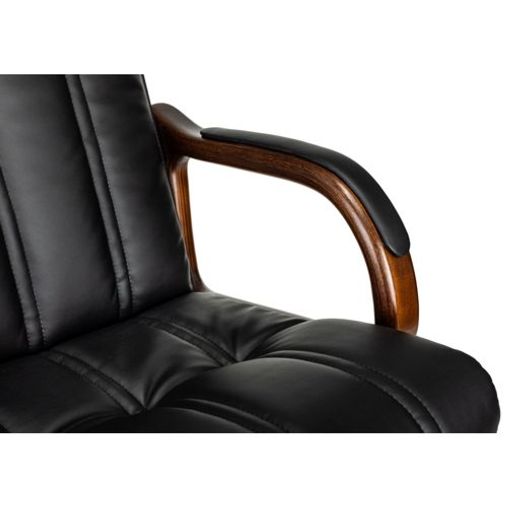 Кресло руководителя Бюрократ T-9932WALNUT/B, Кожа, Черная