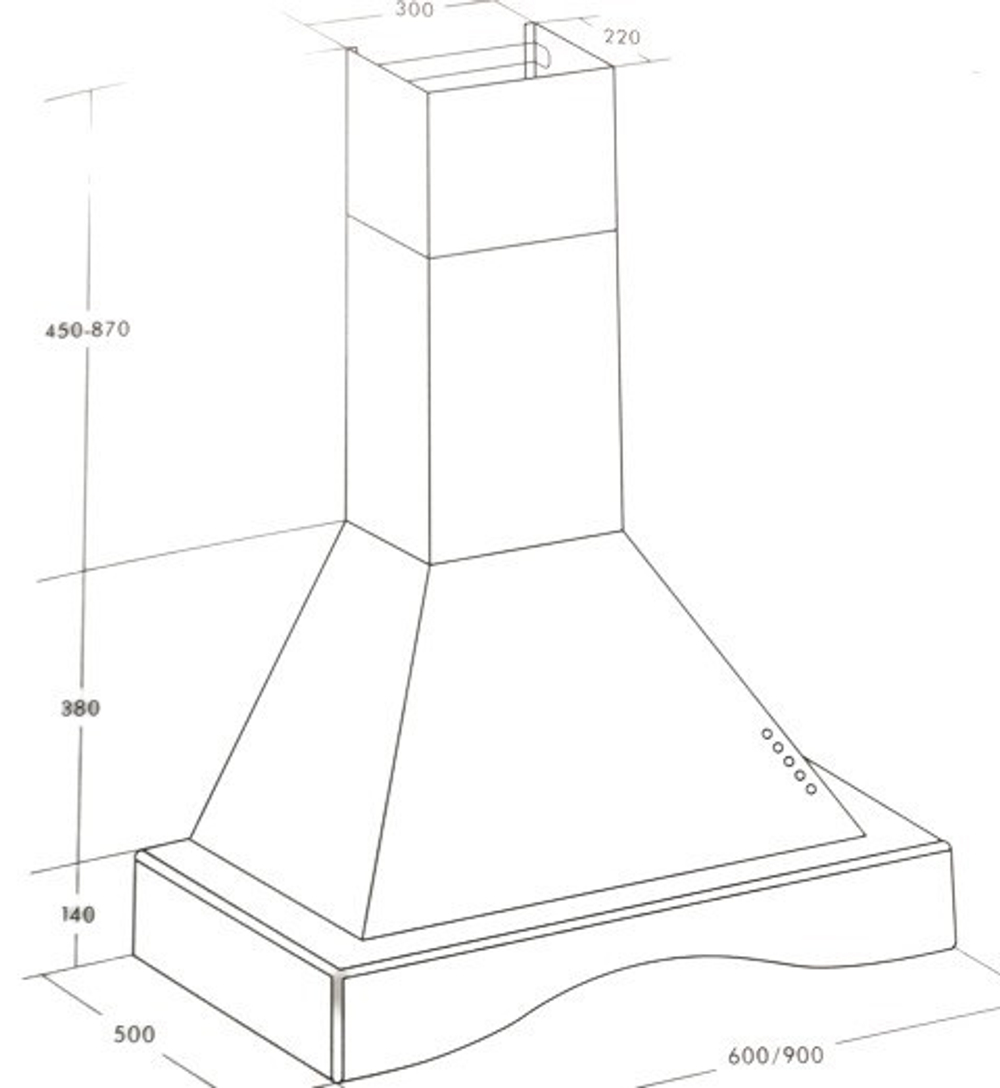 Вытяжка CIARKO CRN 60 см (слон. кость)