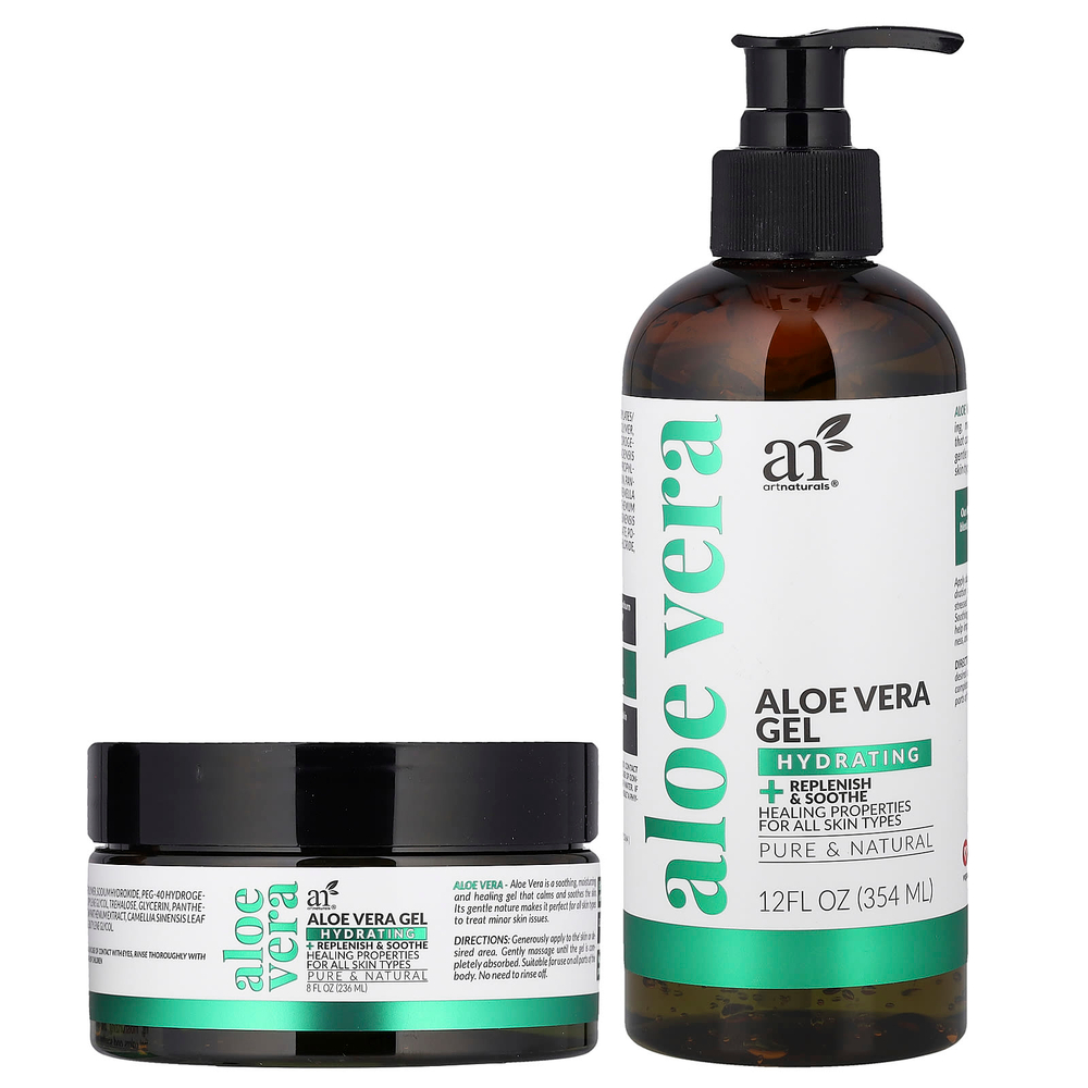 artnaturals, Дуэт геля с алоэ вера, для всех типов кожи, набор из 2 предметов