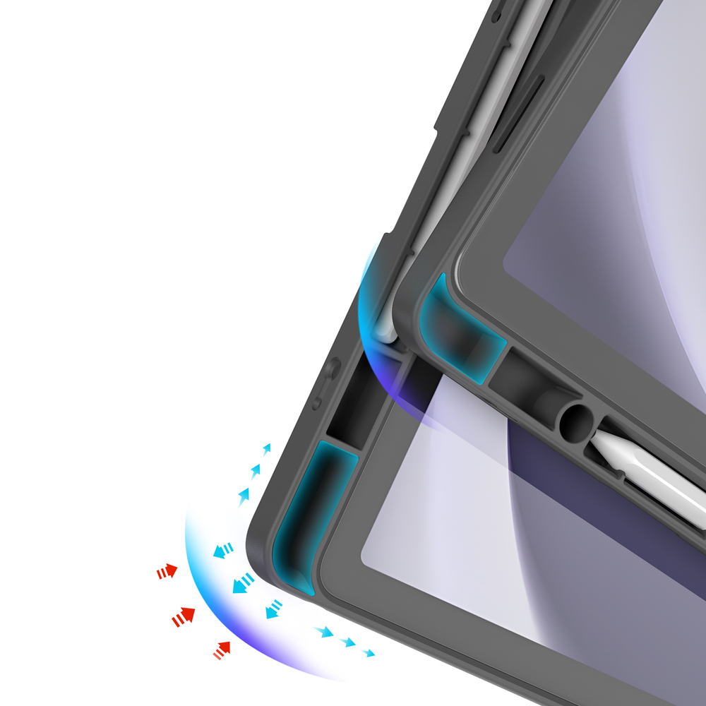 Чехол книжка серого цвета для планшета Samsung Galaxy Tab A9 Plus и Tab 11 Plus, серия Magi Series от Dux Ducis