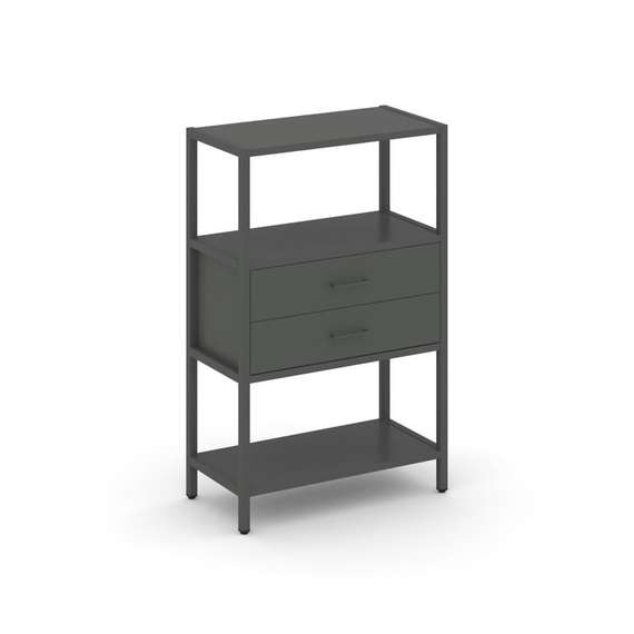 Shelf System Односекционный стеллаж трехярусный с ящиками SN.STM-312 Антрацит/Металл Антрацит 810*40