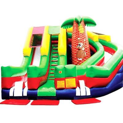 Детский надувной батут-горка "Обезьянка"