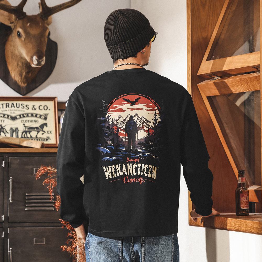 Мужская футболка в американском стиле осенняя оптом и в розницу