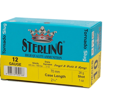 Патрон 12/70 STERLING 28гр. с пулей Tornado SLUG, коробка 10 шт.