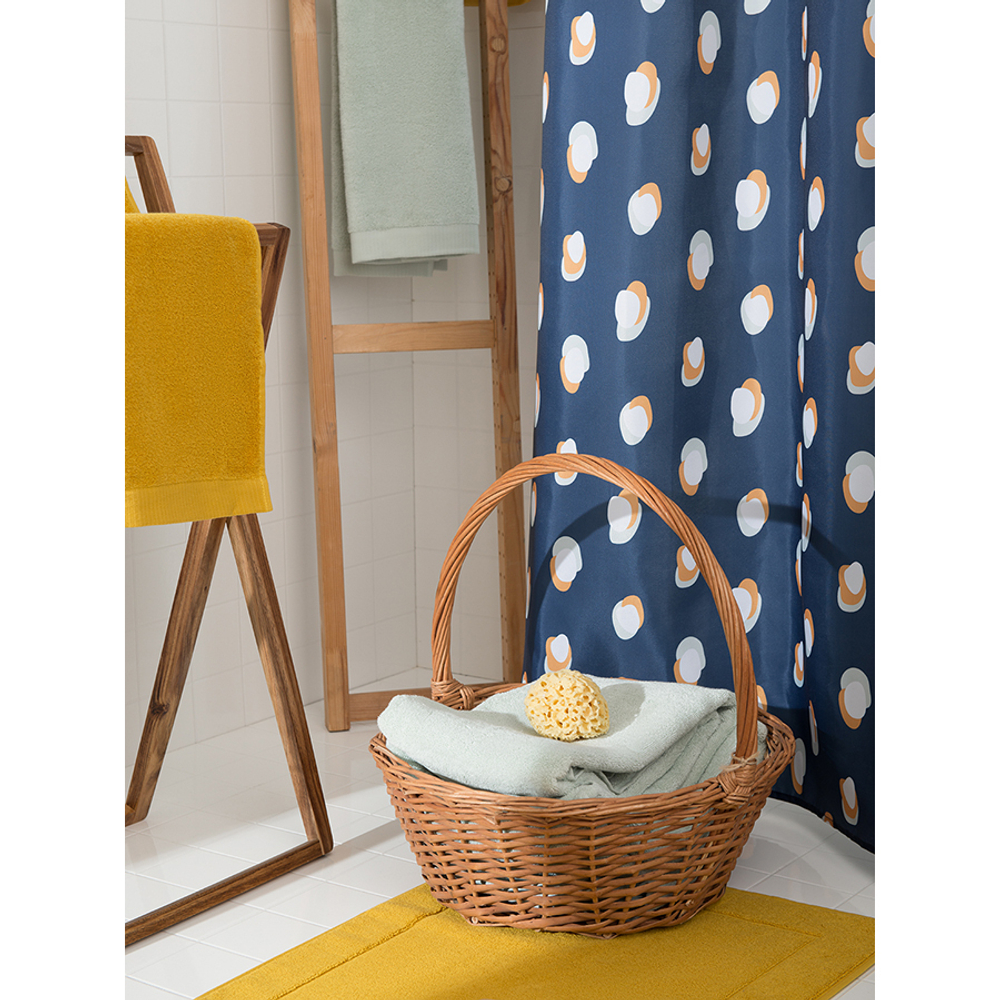 Штора для ванной темно-синего цвета с принтом sun spots  из коллекции wild, 180х200 см