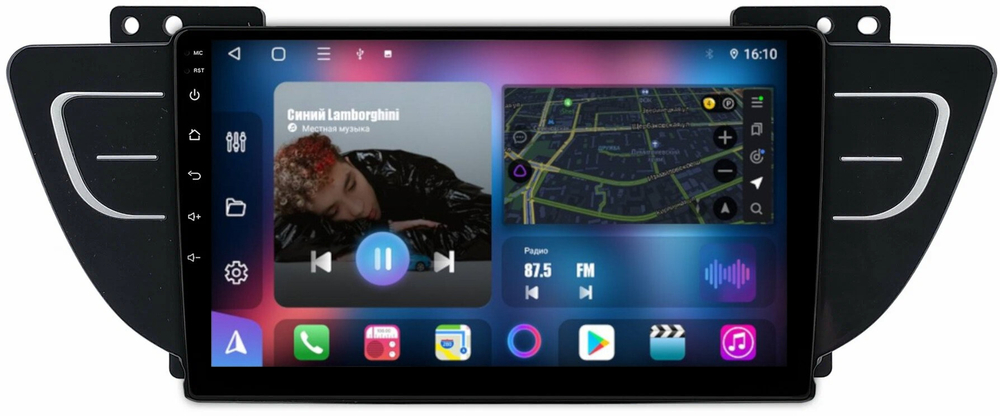 Магнитола для Geely Atlas 2018-2021 - FarCar 3016M монитор 9.5" QLED на Android 14, TS18, CarPlay, 4G SIM-слот