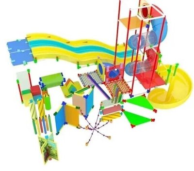 Уличный лабиринт "Детское раздолье" 70,5 м² (8,6*8,2*4,9 м)