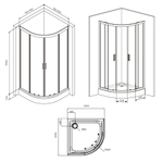 Душевое ограждение 100x100 см, без Поддона AM.PM Gem W90G-401-100BT Стекло прозрачное, профиль черный