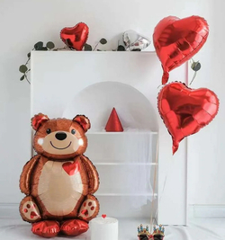 -Шар фольгированный 18" Сердце, цвет красный