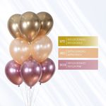 Шар (12''/30 см) Reflex, Зеркальный блеск, Золото (970), хром, 10 шт.