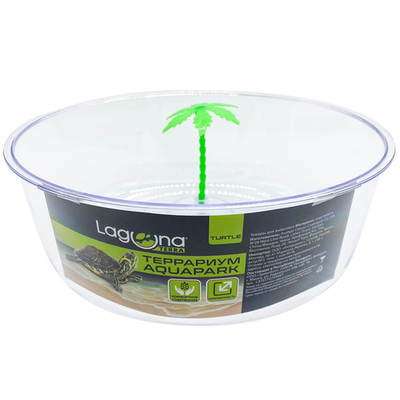 Террариум Aquapark открытый круглый для черепах d220*80мм, белый, Laguna Terra