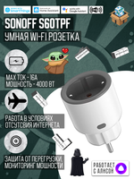 Умная WiFi розетка Sonoff S60TPF, 16А/4000Вт (Работает с Яндекс Алисой)