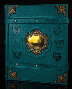 Большая семейная родословная книга "Наследие", натуральная кожа (синяя)
