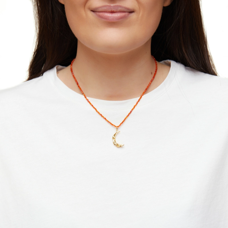 Колье Луна Мельес – Апероль, Сердолик