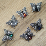 Брошь Mini Бабочка кристалл стразы цвет микс металл серебристый