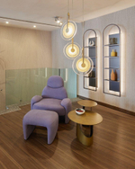 Pendant design lamp Golden Disc by Paolo Castelli