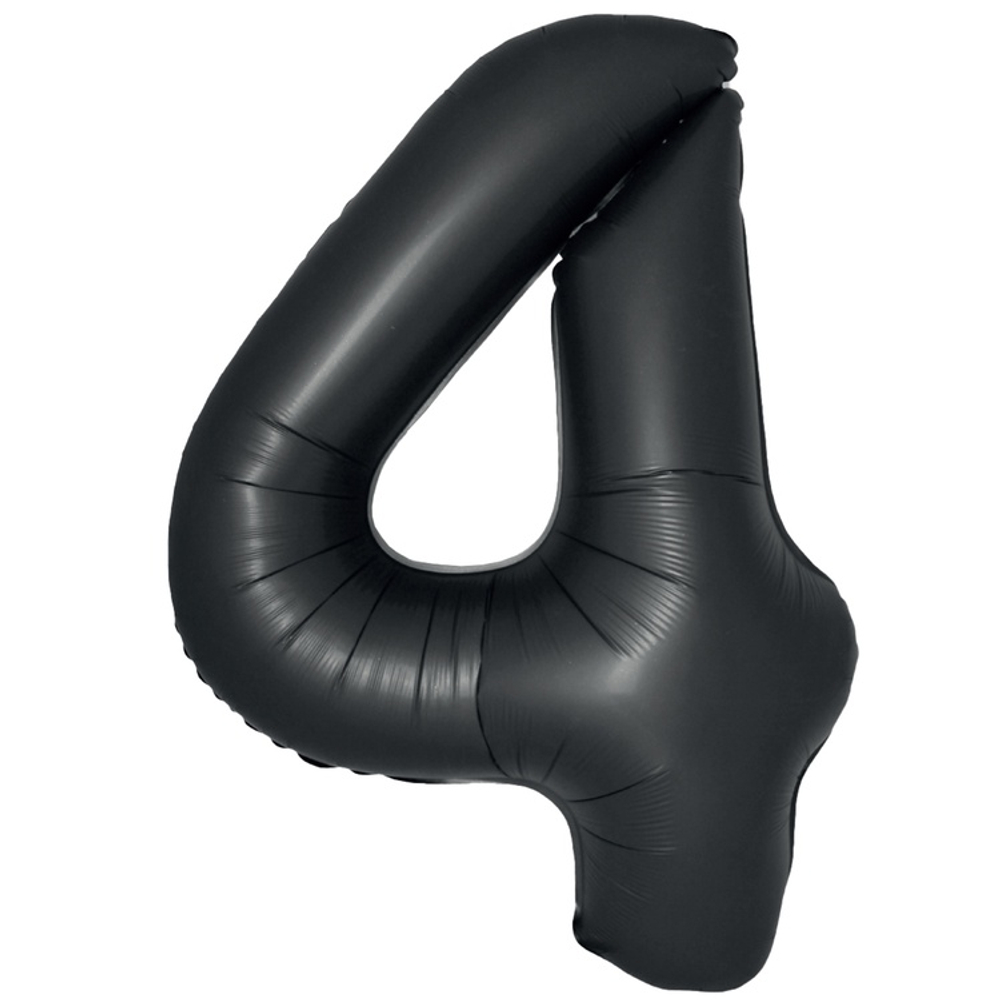 Шар фольгированный Цифра 4 101 см (Черный)