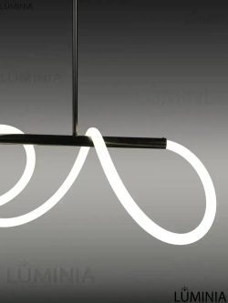 Люстра светодиодная подвесная с пультом на кухню, в гостиную, в зал, черная в стиле Лофт 1,2 метра