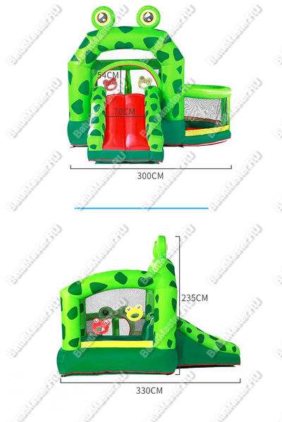Коммерческий батут "Лягушонок" 3,3*3*2,3 м