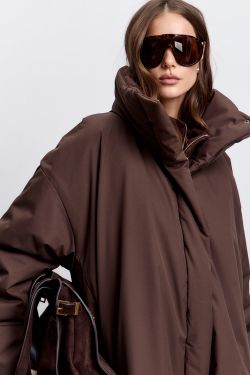 Куртка-баллон зимняя Айсель шоколадного цвета